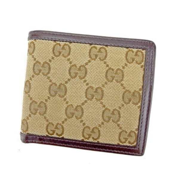 Gucci bifold Wallet brown Leather GG - Picture 1 of 6